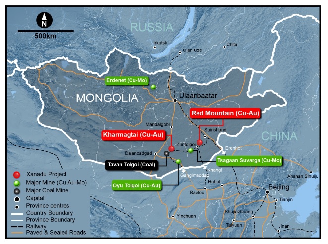 Location of Xanadu Projects in the South Gobi region of Mongolia